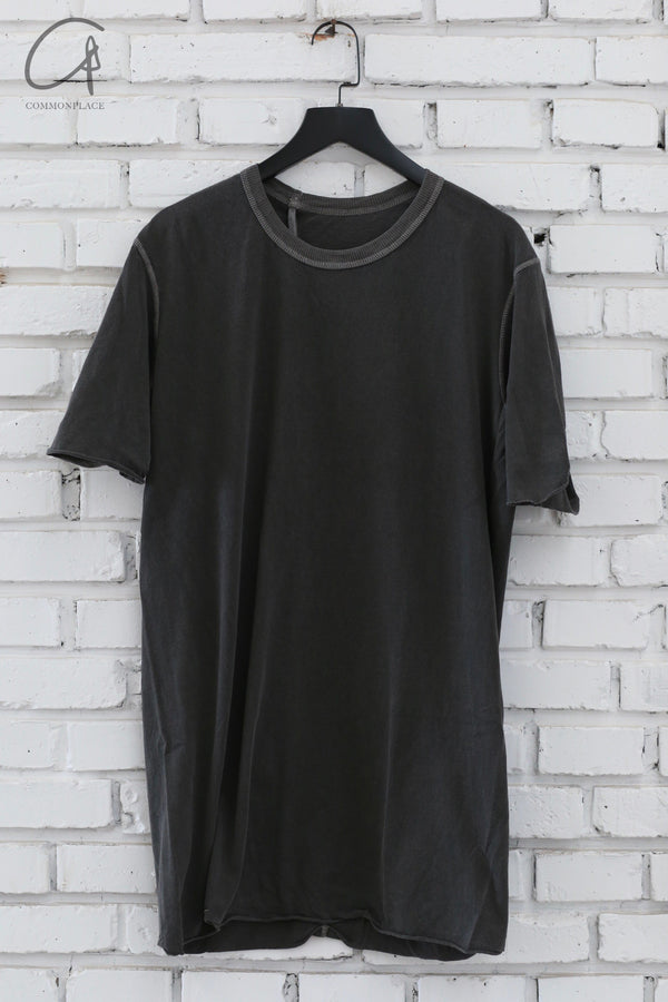 Boris Bidjan Saberi 24 Autumn/Winter Rolled Short Sleeve T-shirt TS CLASSIC1.RF-F035-D.GREY DARK GREY